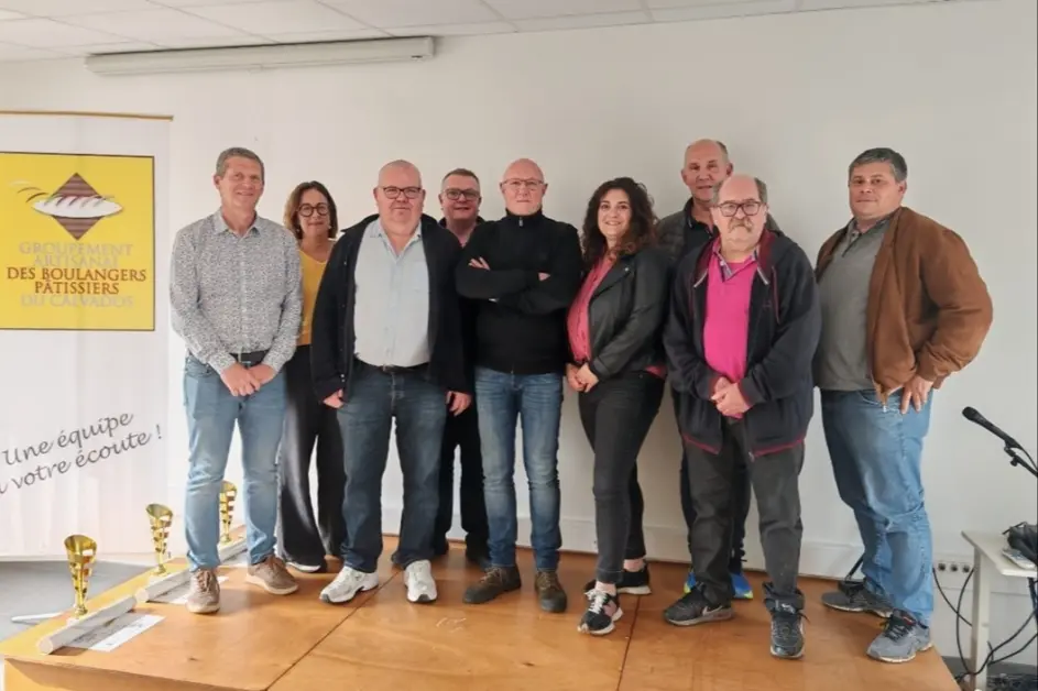 Les membres du groupement artisanal des boulangers pâtissiers du Calvados